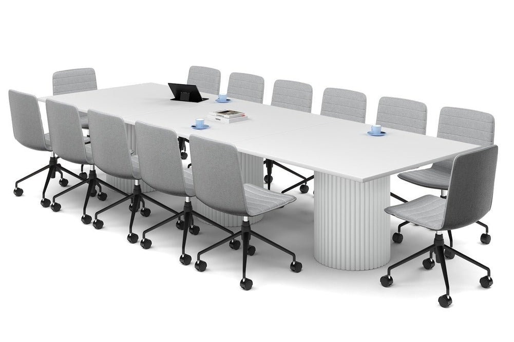Baobab Circular Base Boardroom Rectangle Table [3600L x 1200W]-white leg white 