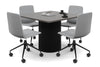 Baobab Circular Base Boardroom Rectangle Table - Rounded Corners  [1100L x 1100W with Rounded Corners] - Thumbnail 6 