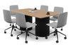 Baobab Circular Base Boardroom Rectangle Table - Rounded Corners  [1800L x 1100W with Rounded Corners] - Thumbnail 9 