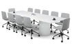 Baobab Circular Base Boardroom Rectangle Table - Rounded Corners [3200L x 1100W with Rounded Corners] Jasonl white leg white 