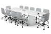 Baobab Circular Base Boardroom Rectangle Table - Rounded Corners  [3200L x 1100W with Rounded Corners] - Thumbnail 1 