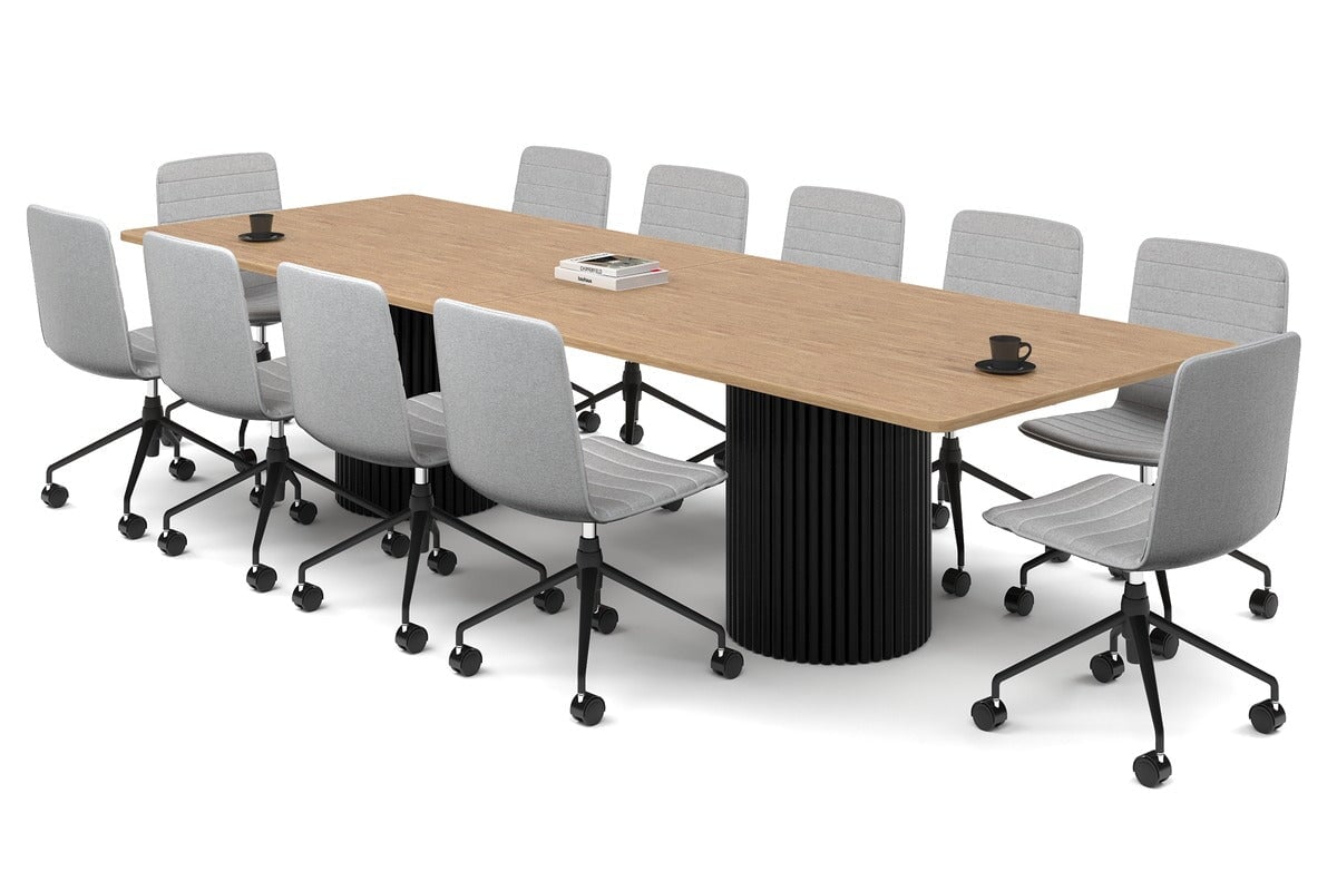 Baobab Circular Base Boardroom Rectangle Table - Rounded Corners [3200L x 1100W with Rounded Corners] Jasonl black leg salvage oak 