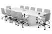 Baobab Circular Base Boardroom Rectangle Table - Rounded Corners [3200L x 1100W with Rounded Corners] Jasonl white leg white 