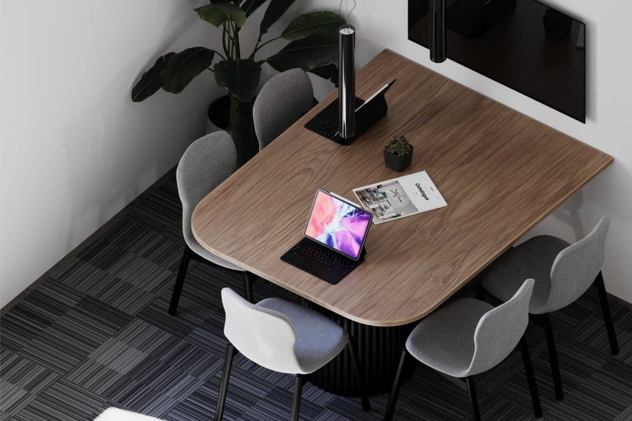 Environmental image of Baobab Circular Base Boardroom Table - Large Rounded Corners [2400L x 1000W with Large Rounded Corners]