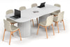 Baobab Circular Base Boardroom Table - Large Rounded Corners [2400L x 1000W with Large Rounded Corners] - Thumbnail 1 