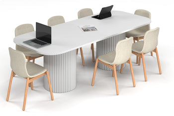  - Baobab Circular Base Boardroom Table - Large Rounded Corners [2400L x 1000W with Large Rounded Corners] - 1