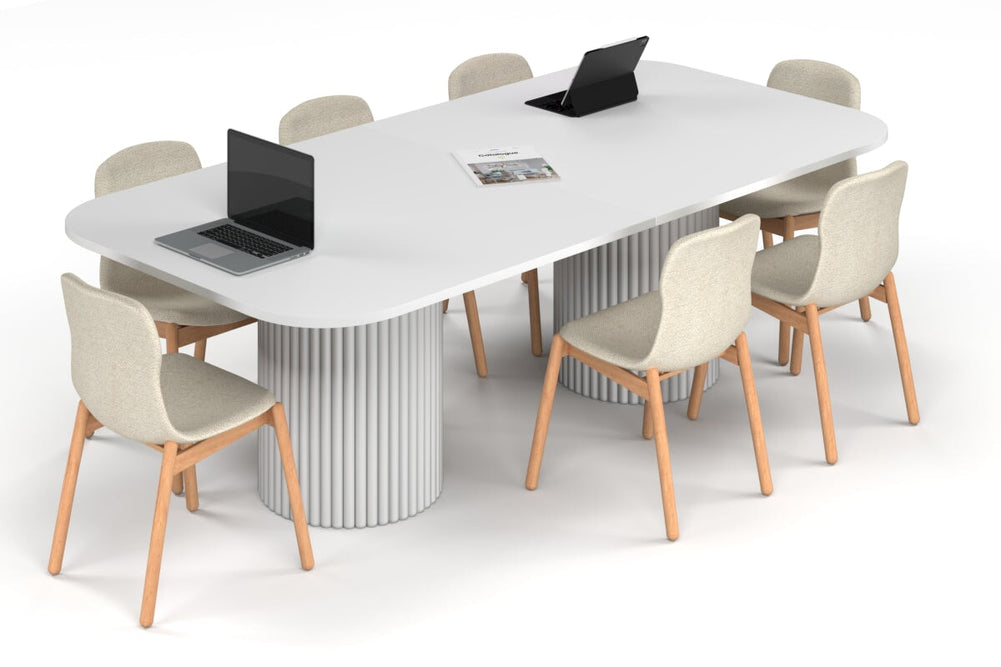 Work Table Rounded Baobab Circular Base Boardroom Table - Large Rounded Corners [2400L x ...
