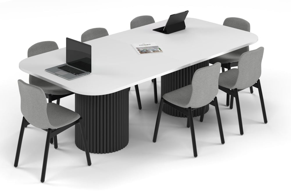 Work Table Rounded Baobab Circular Base Boardroom Table - Large Rounded Corners [2400L x ...