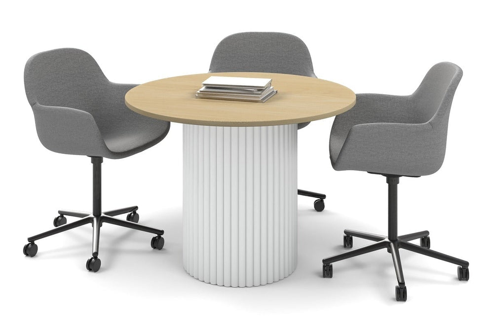 Baobab Circular Base Cafe Table [1000 mm]-540mm white base maple 