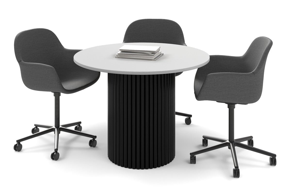 Baobab Circular Base Cafe Table [700 mm]-400mm black base white 