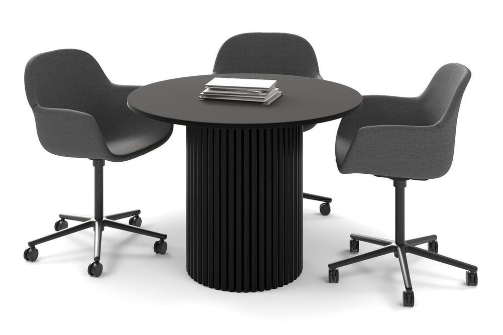 Baobab Circular Base Cafe Table [800 mm]-400mm black base black 
