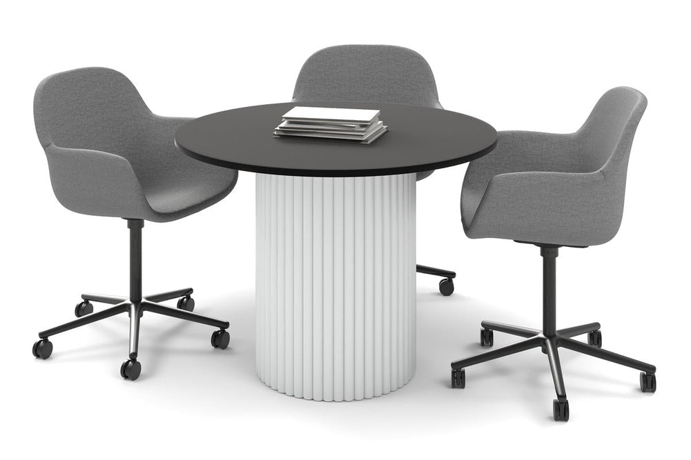 Baobab Circular Base Cafe Table [800 mm]-400mm white base black 
