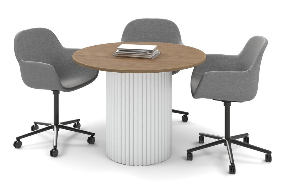 Baobab Circular Base Cafe Table [800 mm]-400mm white base salvage oak 