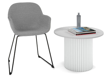 Baobab Circular Base Coffee Round Table [700mm] Jasonl white leg white 