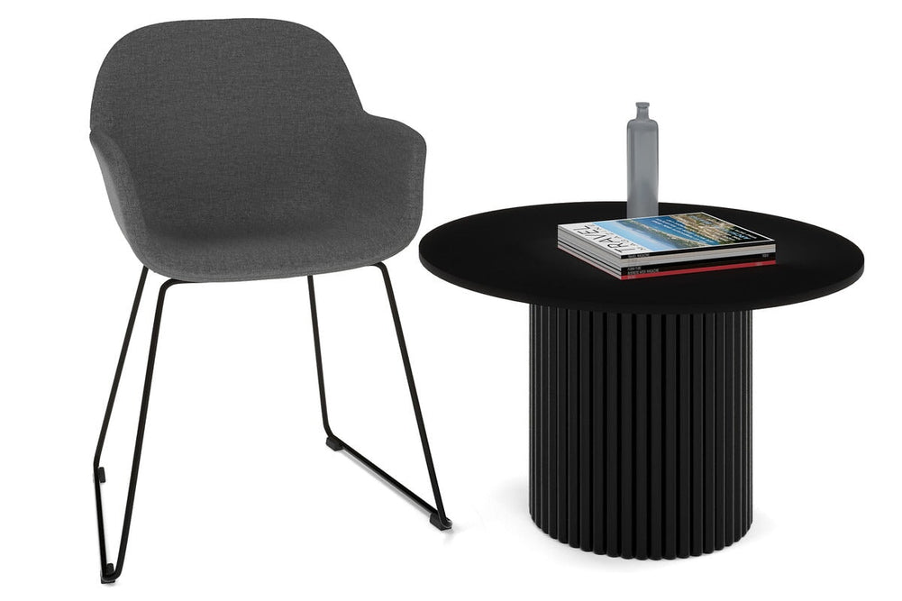 Baobab Circular Base Coffee Round Table [800mm]-black leg black 