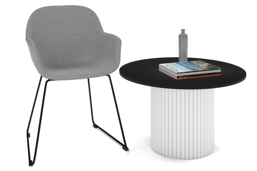 Baobab Circular Base Coffee Round Table [800mm]-white leg black 