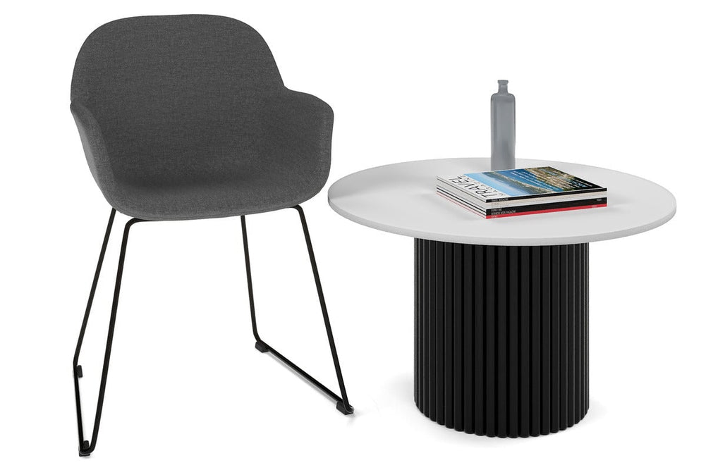 Baobab Circular Base Coffee Round Table [800mm]-black leg white 