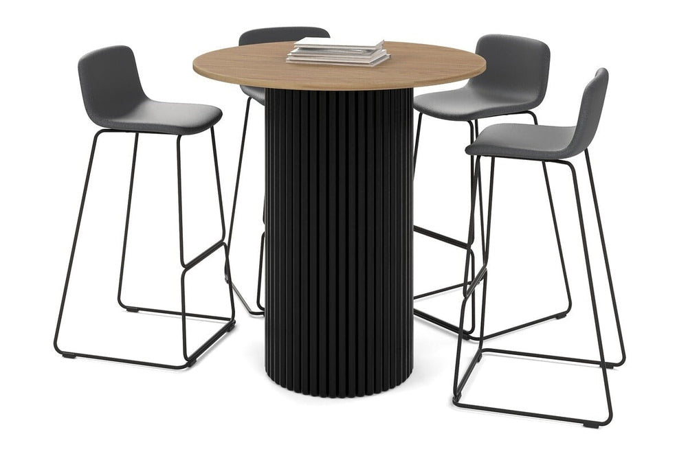 Baobab Circular Base Counter Cafe Table [1000mm]-540mm black base salvage oak 