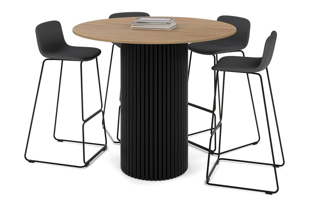 Baobab Circular Base Counter Cafe Table [1200mm]-540mm black base salvage oak 