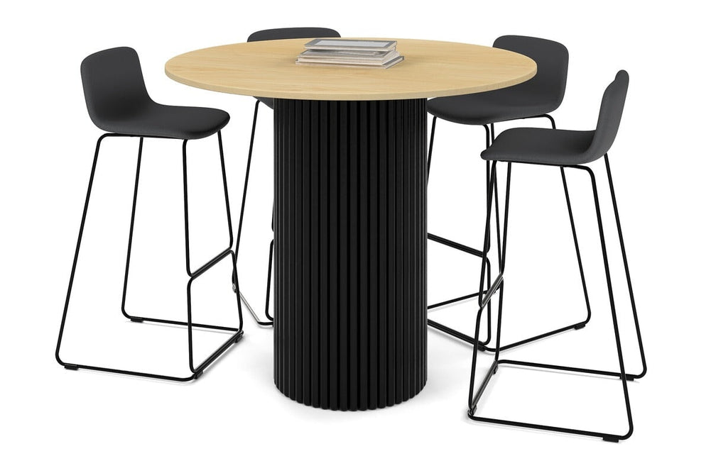 Baobab Circular Base Counter Cafe Table [1200mm]-540mm black base maple 