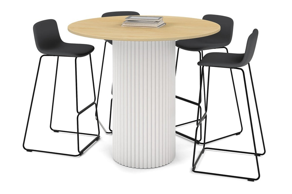 Baobab Circular Base Counter Cafe Table [1350mm]-540mm white base maple 
