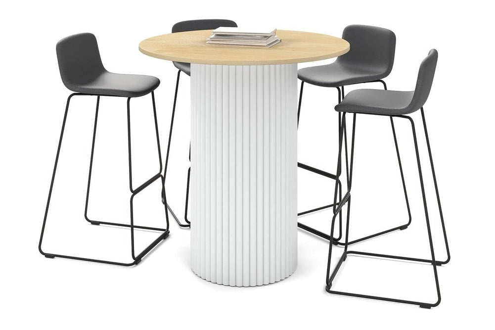 Baobab Circular Base Counter Cafe Table [700mm]-400mm white base maple 