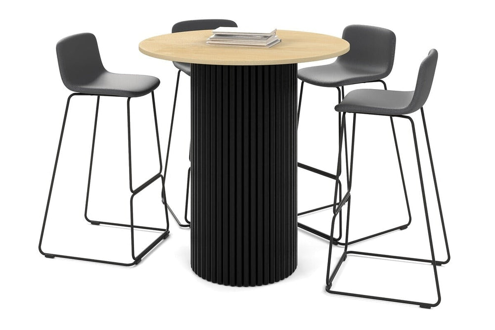 Baobab Circular Base Counter Cafe Table [700mm]-400mm black base maple 