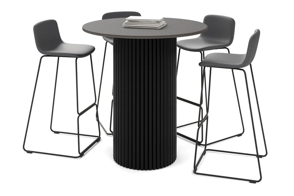 Baobab Circular Base Counter Cafe Table [800mm]-400mm black base dark oak 