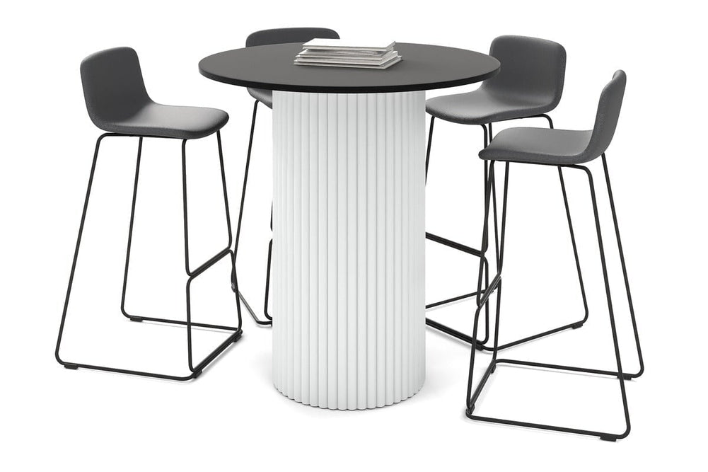 Baobab Circular Base Counter Cafe Table [800mm]-400mm white base black 