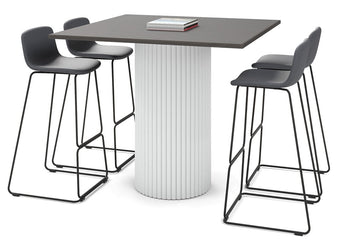 Baobab Circular Base Counter Rectangle Table [1200L x 1200W] Jasonl white leg dark oak 