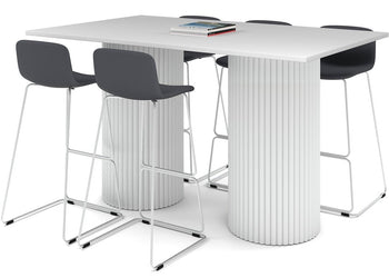 Baobab Circular Base Counter Rectangle Table [1800L x 800W] Jasonl white leg white 