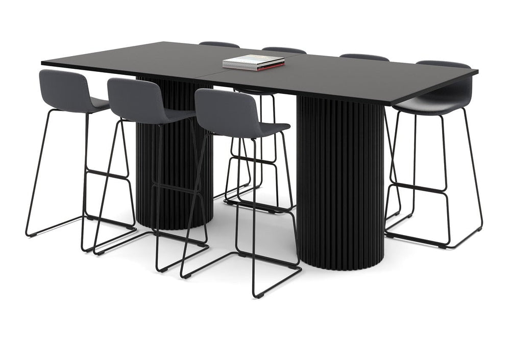 Baobab Circular Base Counter Rectangle Table [2400L x 1200W]-black leg black 