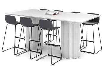 Baobab Circular Base Counter Rectangle Table [2400L x 1200W] Jasonl white leg white 