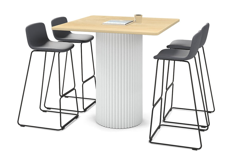 Baobab Circular Base Counter Rectangle Table - Rounded Corners [1100L x 1100W with Rounded Corners]-white leg maple 