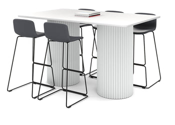 Baobab Circular Base Counter Rectangle Table - Rounded Corners [1800L x 1100W with Rounded Corners] Jasonl white leg white 