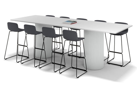 Baobab Circular Base Counter Rectangle Table - Rounded Corners [3200L x 1100W with Rounded Corners] Jasonl white leg white 