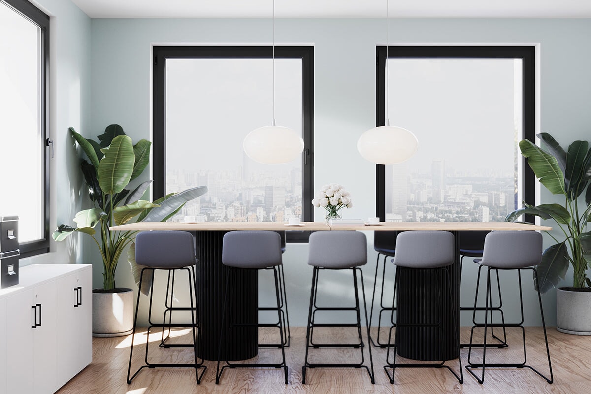 Baobab Circular Base Counter Rectangle Table - Rounded Corners [3200L x ...