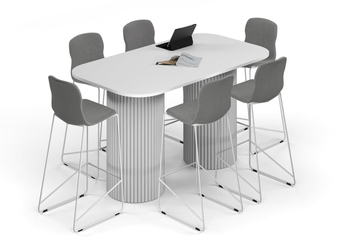 Baobab Circular Base Counter Rectangular Table - Large Rounded Corners [1800L x 1000W with Large Rounded Corners] Jasonl white leg white 