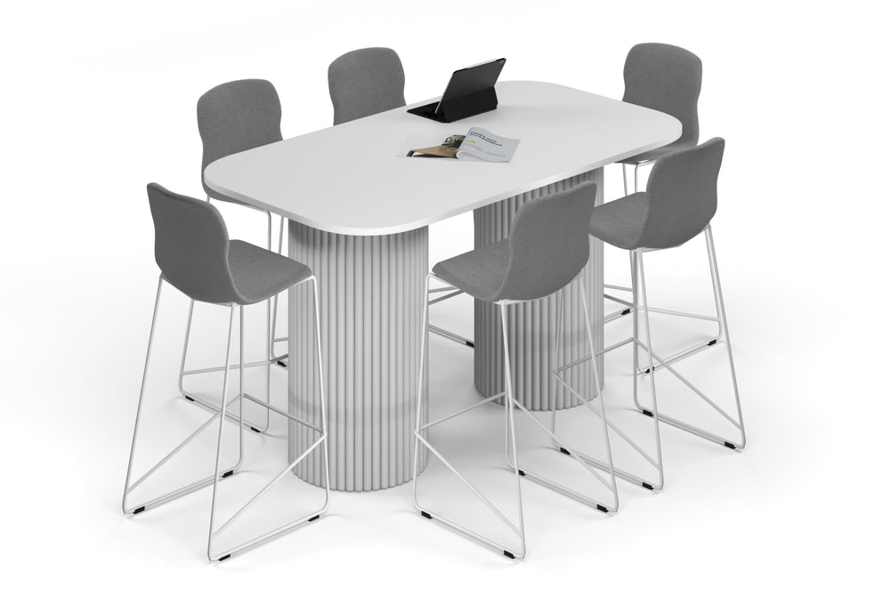 Baobab Circular Base Counter Rectangular Table - Large Rounded Corners [1800L x 1000W with Large Rounded Corners]-white leg white 