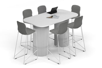  - Baobab Circular Base Counter Rectangular Table - Large Rounded Corners [1800L x 1000W with Large Rounded Corners] - 1