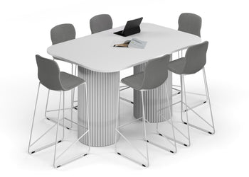 Baobab Circular Base Counter Rectangular Table - Large Rounded Corners [1800L x 1200W with Large Rounded Corners] Jasonl white leg white 