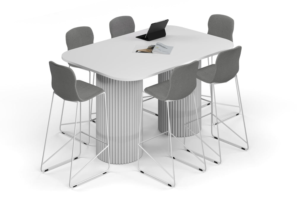 Baobab Circular Base Counter Rectangular Table - Large Rounded Corners [1800L x 1200W with Large Rounded Corners]-white leg white 