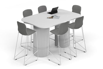  - Baobab Circular Base Counter Rectangular Table - Large Rounded Corners [1800L x 1200W with Large Rounded Corners] - 1