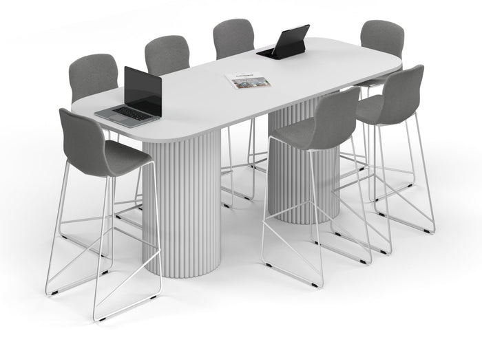 Baobab Circular Base Counter Rectangular Table - Large Rounded Corners [2400L x 1000W with Large Rounded Corners] Jasonl white leg white 