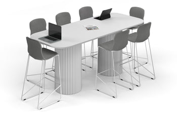  - Baobab Circular Base Counter Rectangular Table - Large Rounded Corners [2400L x 1000W with Large Rounded Corners] - 1
