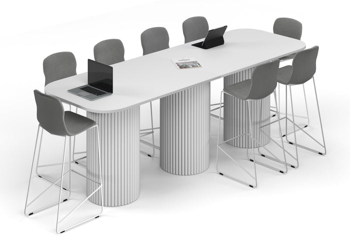 Baobab Circular Base Counter Rectangular Table - Large Rounded Corners [3000L x 1000W with Large Rounded Corners] Jasonl white leg white 