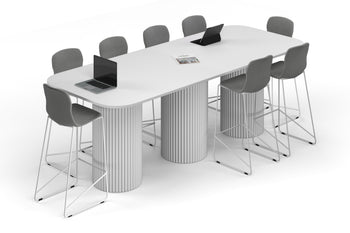  - Baobab Circular Base Counter Rectangular Table - Large Rounded Corners [3000L x 1200W with Large Rounded Corners] - 1