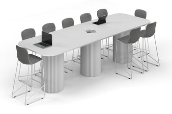  - Baobab Circular Base Counter Rectangular Table - Large Rounded Corners [3600L x 1200W with Large Rounded Corners] - 1