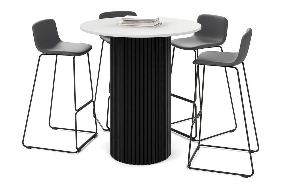 Baobab Circular Base Counter Round Table [700mm]-400mm black base white 
