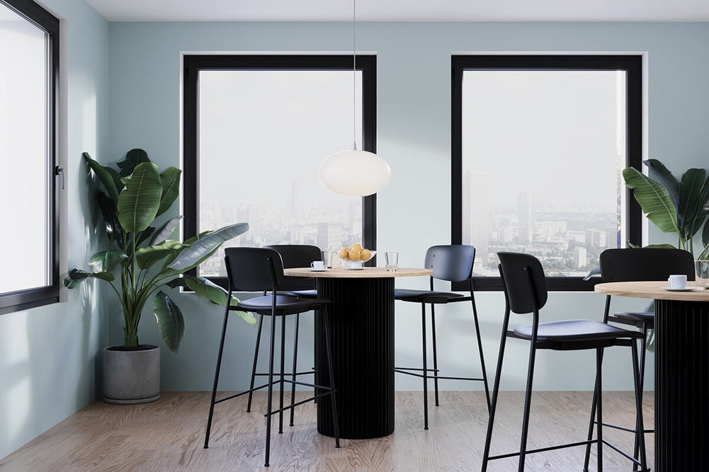 Baobab Circular Base Counter Round Table [700mm]-400mm black base maple 